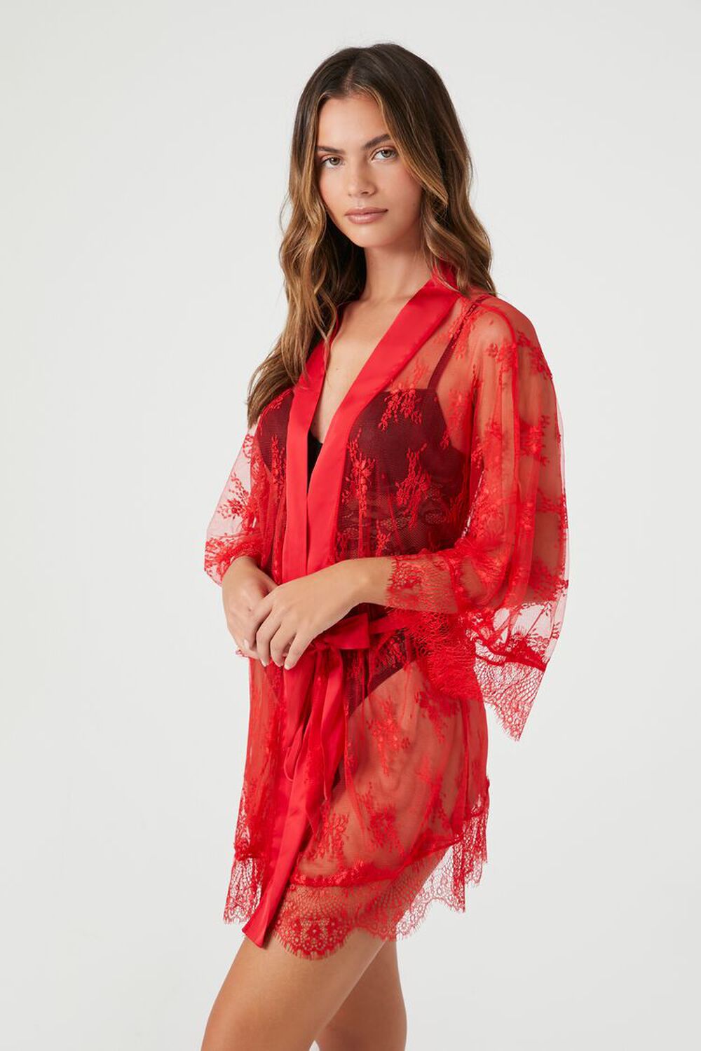 Sheer Lace Lingerie Robe